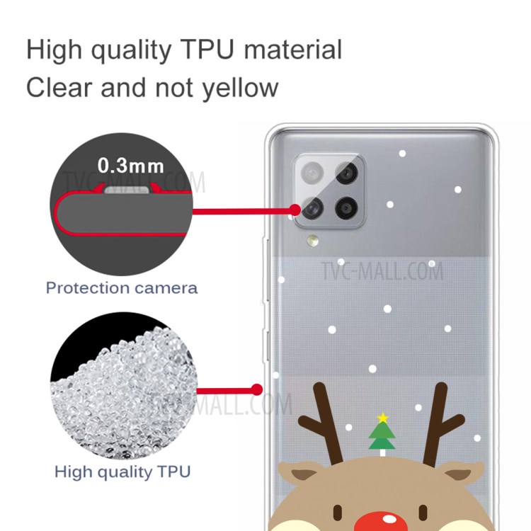 Christmas Style Pattern Decor TPU Phone Case for Samsung Galaxy A42 5G - Brown Elk-4