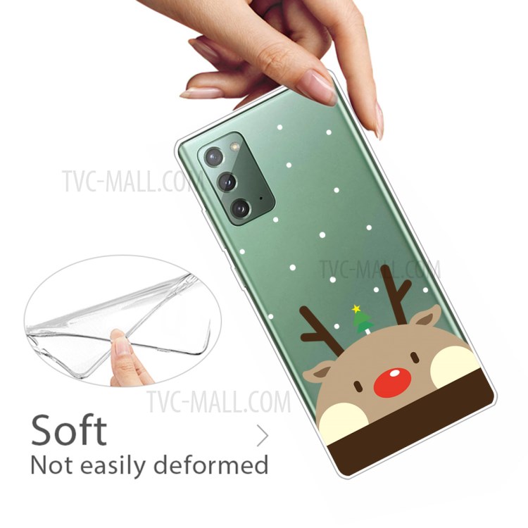 Christmas Style Pattern Decor TPU Phone Case for Samsung Galaxy Note 20 5G / Galaxy Note 20 - Brown Elk-3