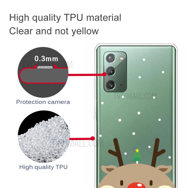 Christmas Style Pattern Decor TPU Phone Case for Samsung Galaxy Note 20 5G / Galaxy Note 20 - Brown Elk-4