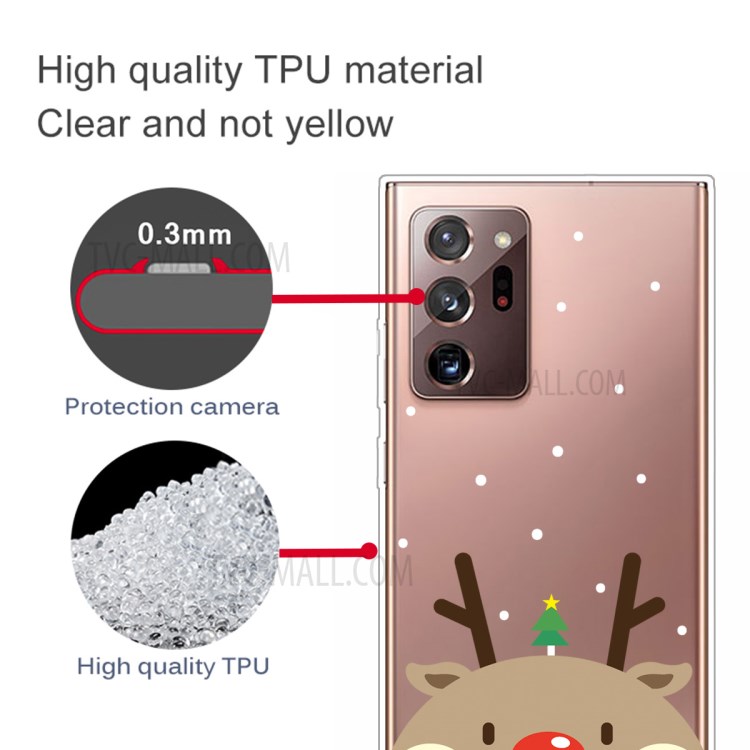 Christmas Style Pattern Printing TPU Phone Cover for Samsung Galaxy Note20 Ultra/Note20 Ultra 5G - Cute Elk-4