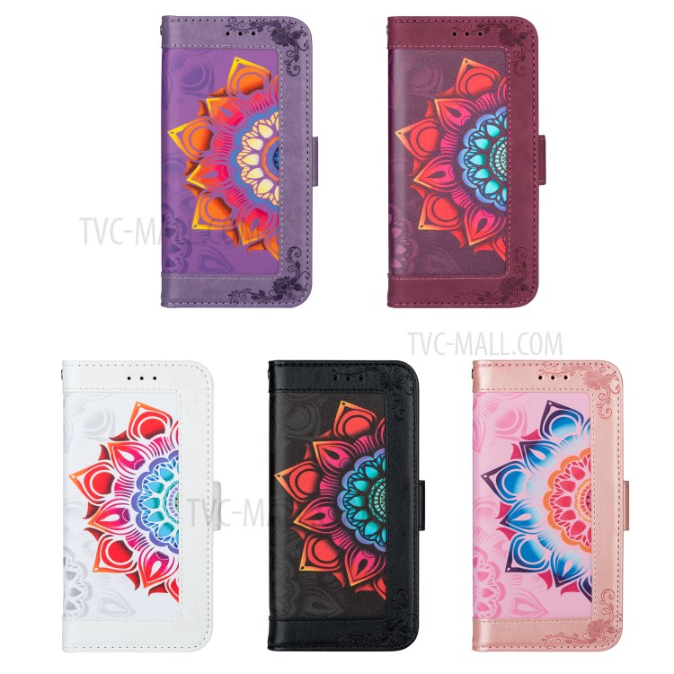 Flower Pattern Printing PU Leather + TPU Wallet Phone Case for Samsung Galaxy Note 20 5G / Galaxy Note 20 - Black-14