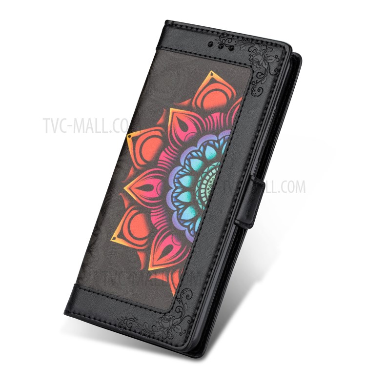 Flower Pattern Printing PU Leather + TPU Wallet Phone Case for Samsung Galaxy Note 20 5G / Galaxy Note 20 - Black-7