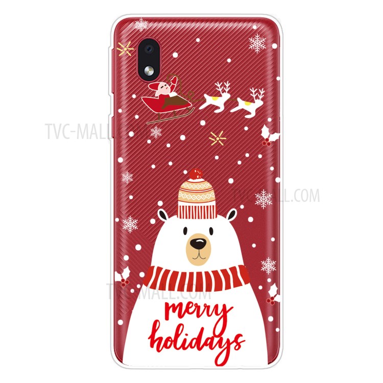 Christmas Style Pattern Printing TPU Phone Cover for Samsung Galaxy A01 Core - Style A-1