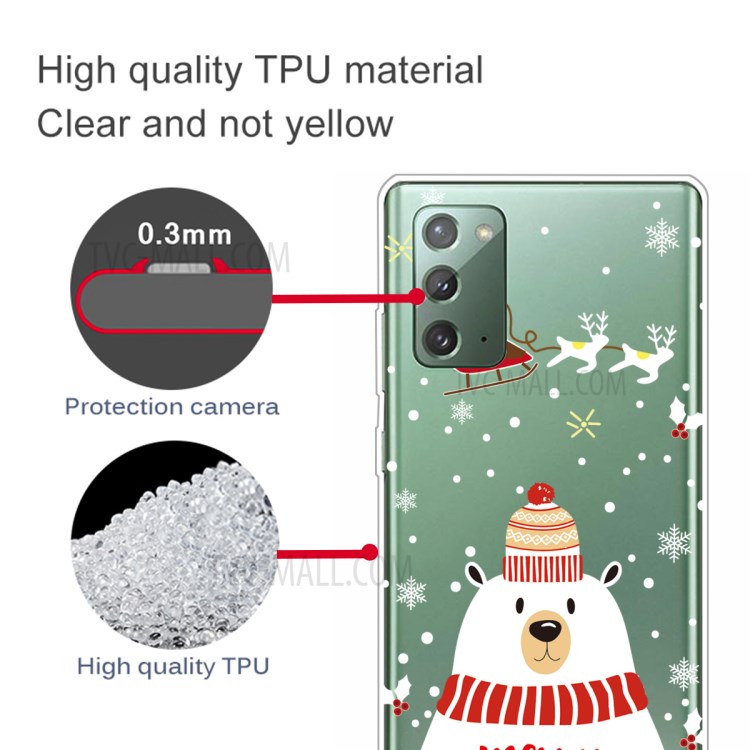 Christmas Style Pattern Printing TPU Phone Casing for Samsung Galaxy Note 20/Note 20 5G - Style A-4