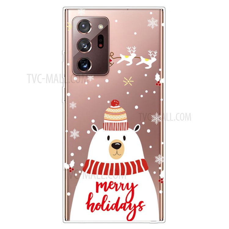 Christmas Style Pattern Printing TPU Case for Samsung Galaxy Note20 Ultra 5G / Galaxy Note20 Ultra - Bear-1