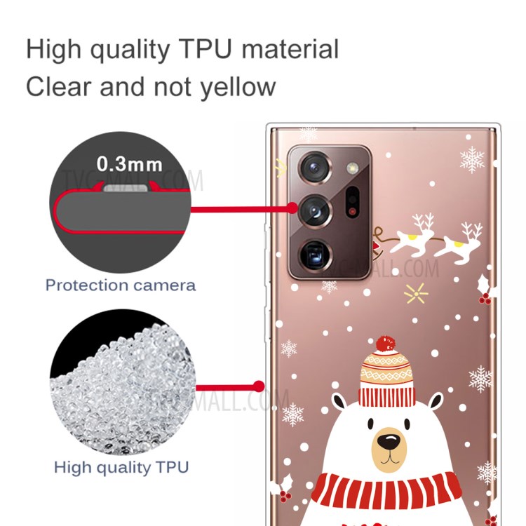 Christmas Style Pattern Printing TPU Case for Samsung Galaxy Note20 Ultra 5G / Galaxy Note20 Ultra - Bear-4
