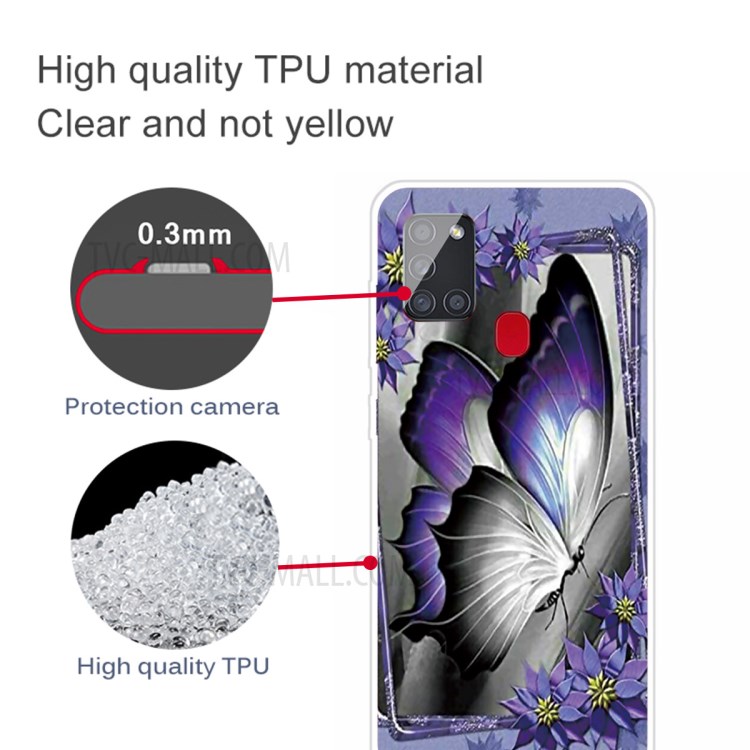 Pattern Printing TPU Phone Case for Samsung Galaxy A21s - Butterfly-3