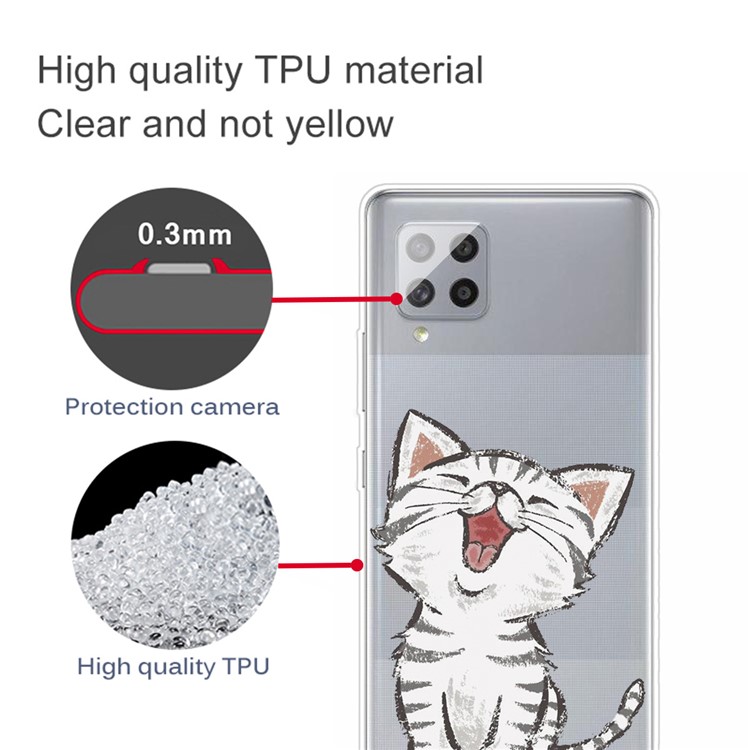 Pattern Printing TPU Case Covering for Samsung Galaxy A42 5G - Cute Cat-3