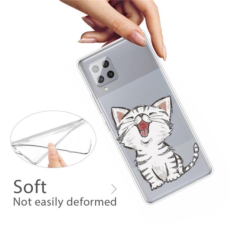 Pattern Printing TPU Case Covering for Samsung Galaxy A42 5G - Cute Cat-4