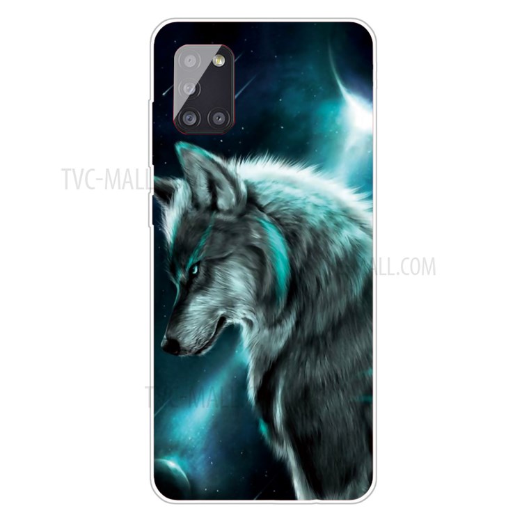 Pattern Printing TPU Phone Case for Samsung Galaxy A31 - Wolf-1