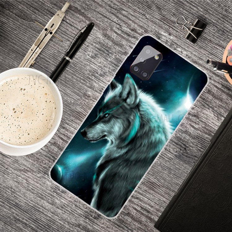 Pattern Printing TPU Phone Case for Samsung Galaxy A31 - Wolf-2