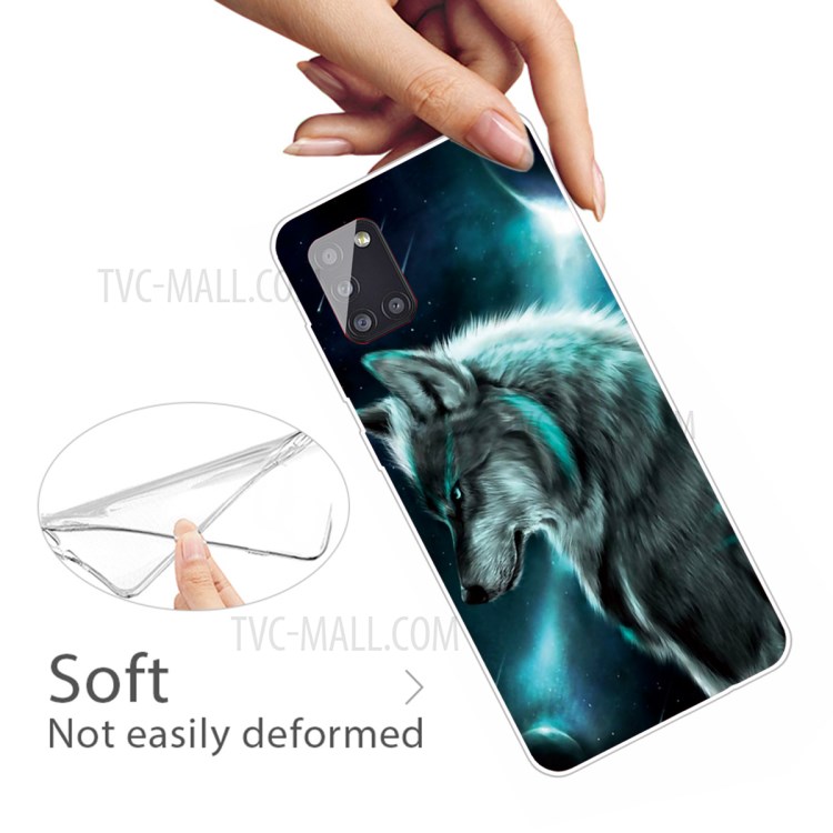 Pattern Printing TPU Phone Case for Samsung Galaxy A31 - Wolf-4