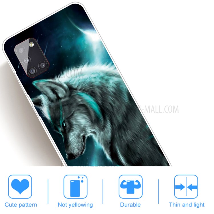 Pattern Printing TPU Phone Case for Samsung Galaxy A31 - Wolf-5