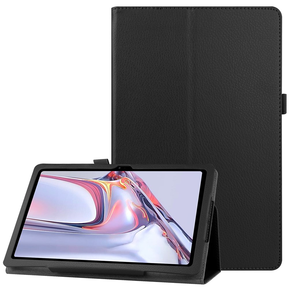 Pour Samsung Galaxy Tab A7 10.4 (2020) Étui de Tablette en Cuir de Texture Litchi Avec Couverture Téléphonique du Support - le Noir