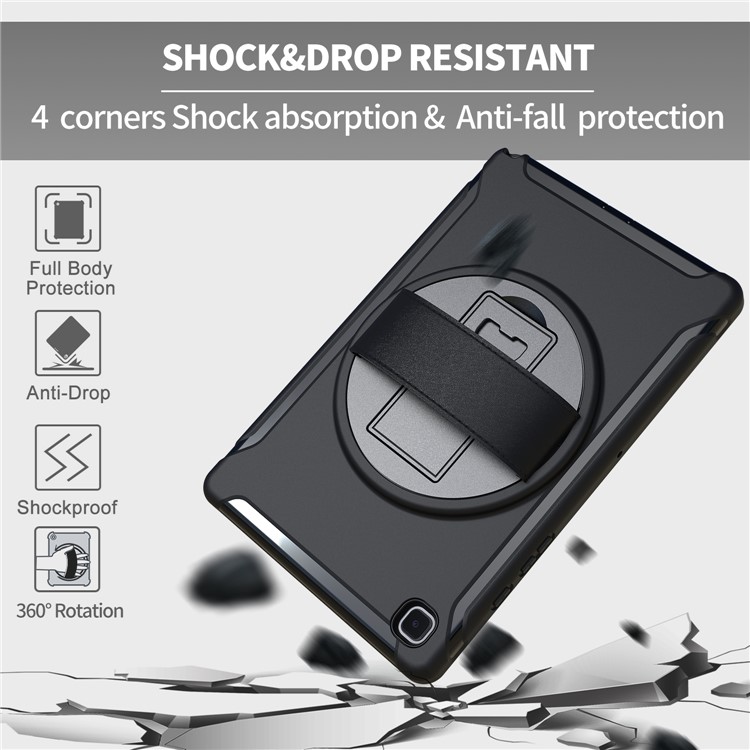 360 ° Schwenkbar Kippständer PC + TPU Mit Stiftschlitzoberteil Für Samsung Galaxy Tab 10.4 A7 (2020) - Schwarz-2