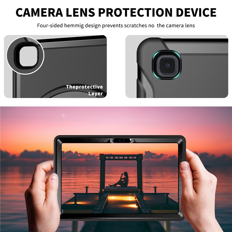 360 ° Schwenkbar Kippständer PC + TPU Mit Stiftschlitzoberteil Für Samsung Galaxy Tab 10.4 A7 (2020) - Schwarz-4