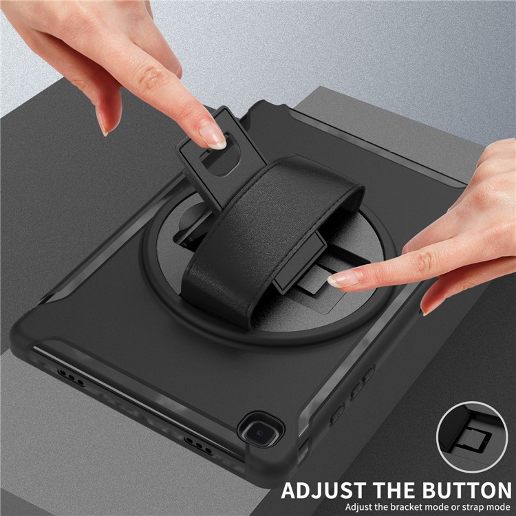 Ein-Taste-Set 360 ° Swivel Kickstand PC + TPU-Hülle Mit Handbandhülle Für Samsung Galaxy Tab A7 10.4 (2020) T500 - Schwarz