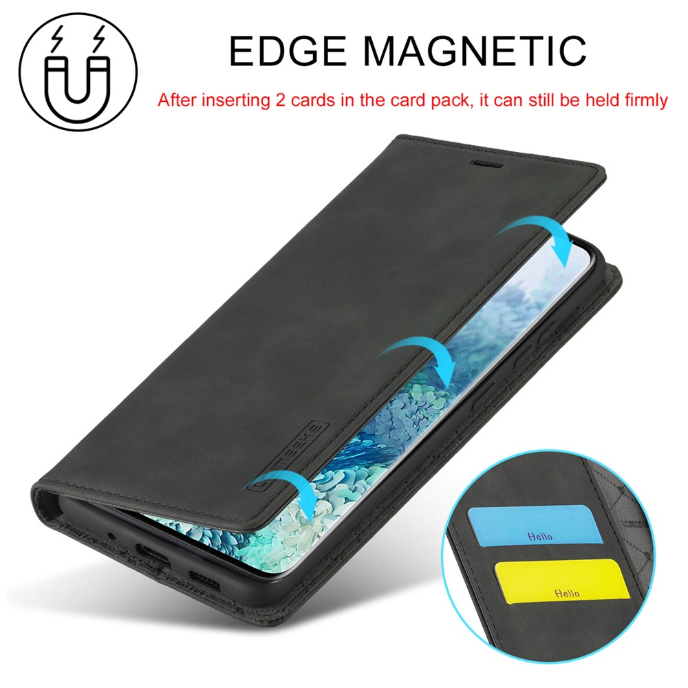 LC.IMEEKE LC Strong Magnetic Series Leather Wallet Phone Protective Shell for Samsung Galaxy S20 Ultra - Black-13