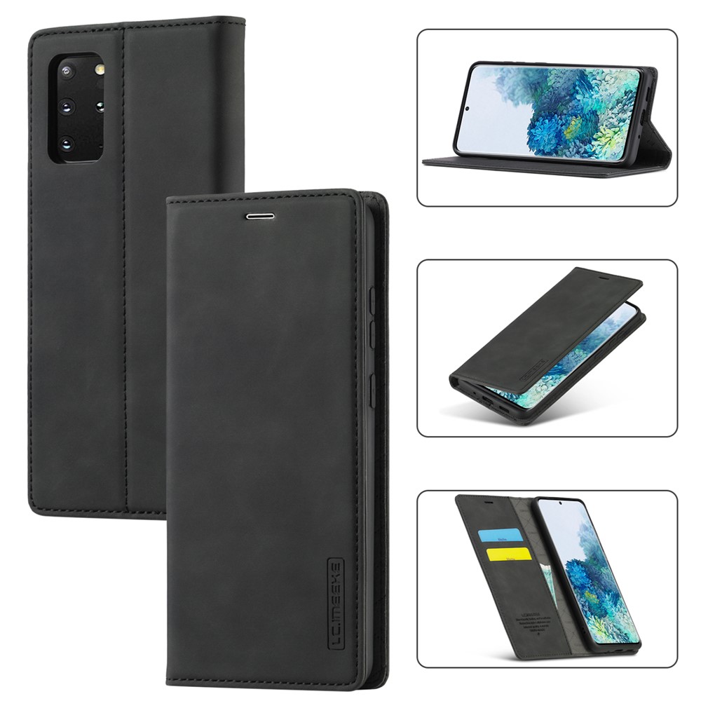 LC.IMEEKE LC Strong Magnetic Series Leather Wallet Phone Protective Shell for Samsung Galaxy S20 Ultra - Black-16