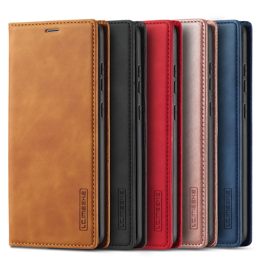 LC.IMEEKE LC Strong Magnetic Series Leather Wallet Phone Protective Shell for Samsung Galaxy S20 Ultra - Black-17