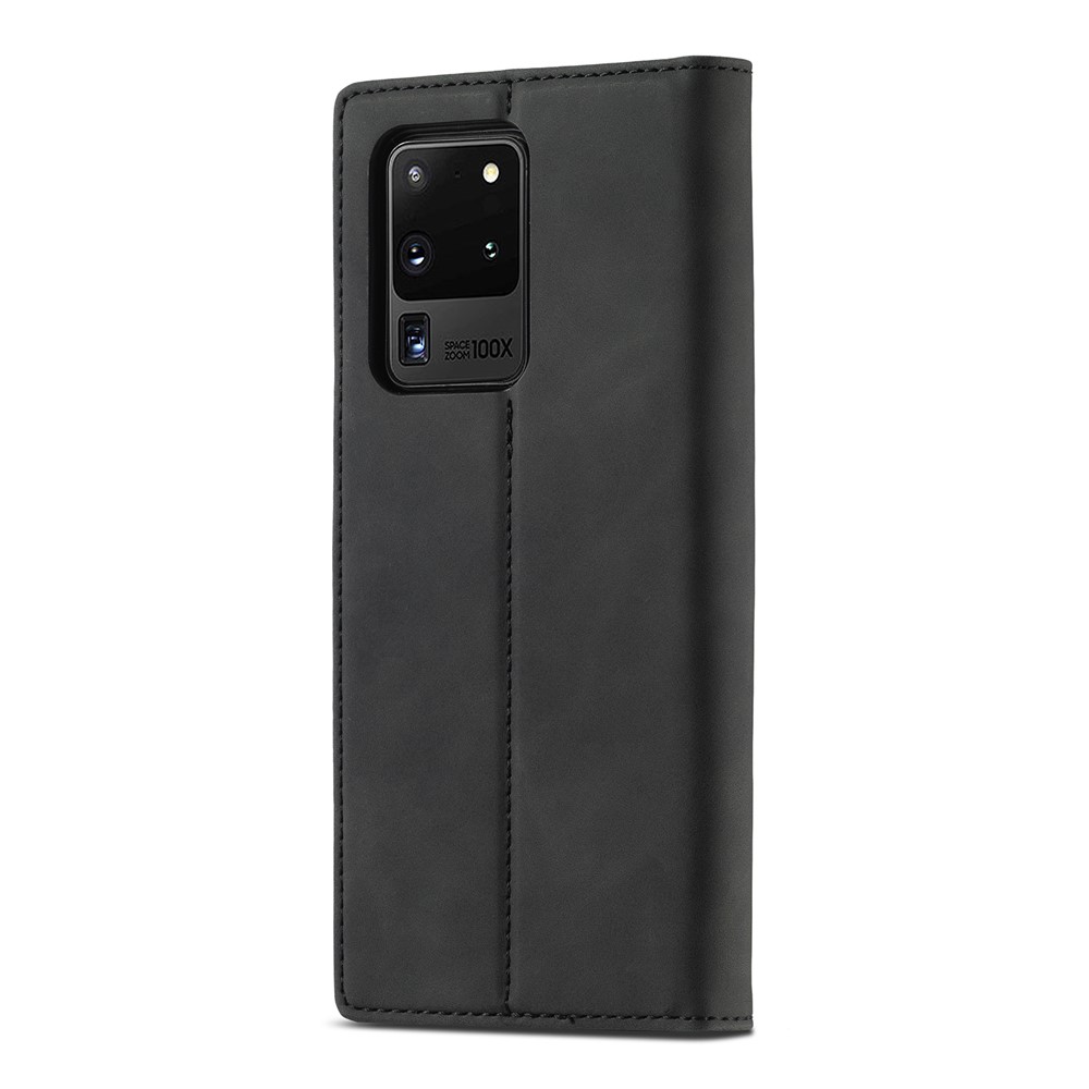 LC.IMEEKE LC Strong Magnetic Series Leather Wallet Phone Protective Shell for Samsung Galaxy S20 Ultra - Black-2