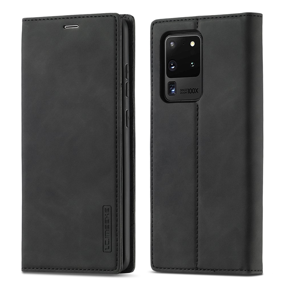 LC.IMEEKE LC Strong Magnetic Series Leather Wallet Phone Protective Shell for Samsung Galaxy S20 Ultra - Black-3