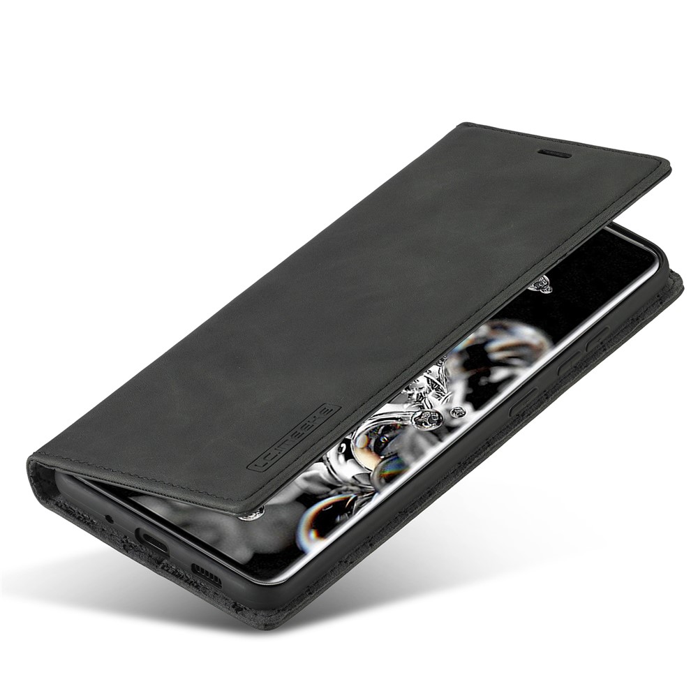LC.IMEEKE LC Strong Magnetic Series Leather Wallet Phone Protective Shell for Samsung Galaxy S20 Ultra - Black-4