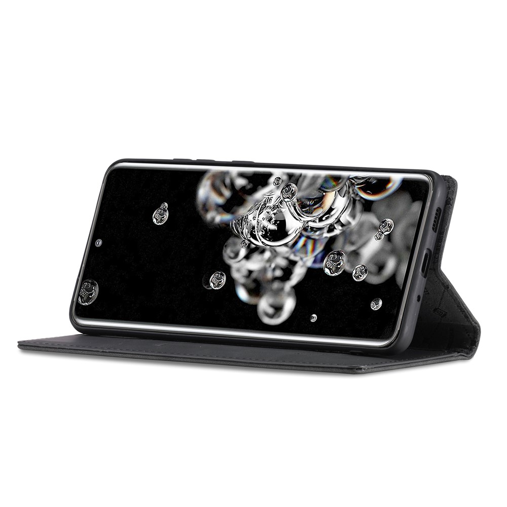 LC.IMEEKE LC Strong Magnetic Series Leather Wallet Phone Protective Shell for Samsung Galaxy S20 Ultra - Black-6