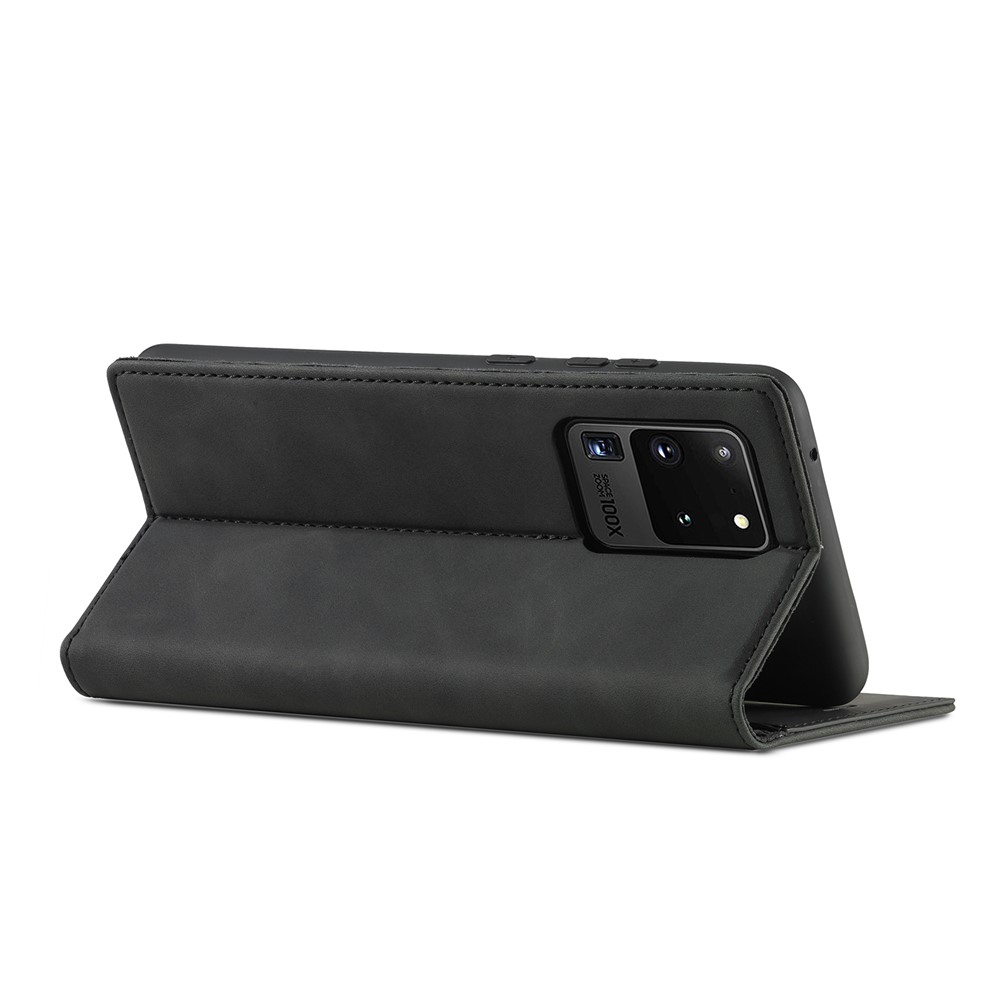 LC.IMEEKE LC Strong Magnetic Series Leather Wallet Phone Protective Shell for Samsung Galaxy S20 Ultra - Black-7