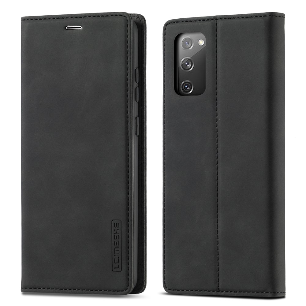 LC. IMEEKE TPU + PU Cuero Auto-absorbida Cáscara Protectora Del Teléfono Magnético Para La Galaxia S20 FE / S20 Edición Ventilador / S20 FE 5G / S20 Edición Ventilador Lite 5G / S20 - Negro-8