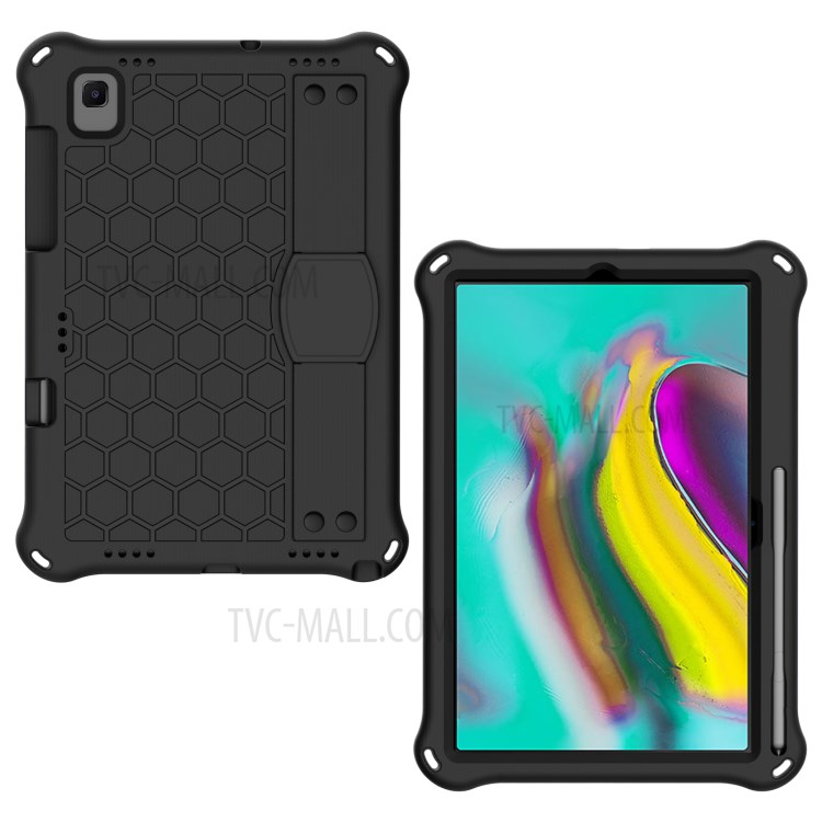 Honeycomb Texture EVA Case for Samsung Galaxy Tab S5e SM-T720/T725 Kickstand Cover - Black-1