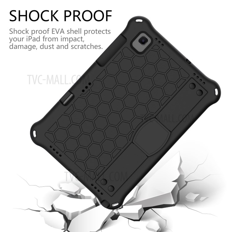 Honeycomb Texture EVA Case for Samsung Galaxy Tab S5e SM-T720/T725 Kickstand Cover - Black-2