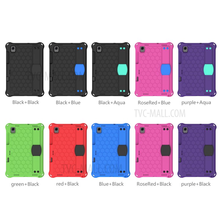 Honeycomb Texture EVA Case for Samsung Galaxy Tab S5e SM-T720/T725 Kickstand Cover - Black-4