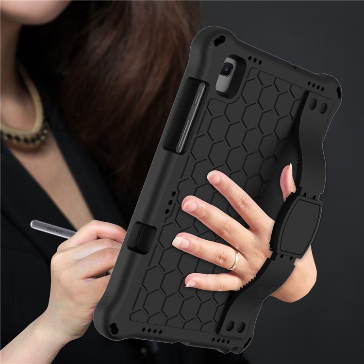 Honeycomb Texture Protector EVA Case for Samsung Galaxy Tab A7 10.4 (2020) Kickstand Cover - Black-3