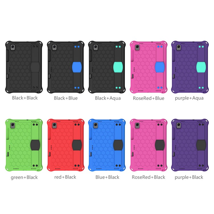 Honeycomb Texture EVA Case with Shoulder Strap for Samsung Galaxy Tab S6 SM-T860/T865 Kickstand Cover - Black-3
