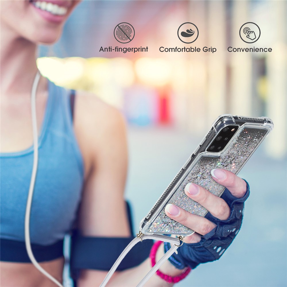 Quicksand TP Case with Lanyard for Samsung Galaxy S20 FE/S20 Fan Edition/S20 FE 5G/S20 Fan Edition 5G - Grey-5