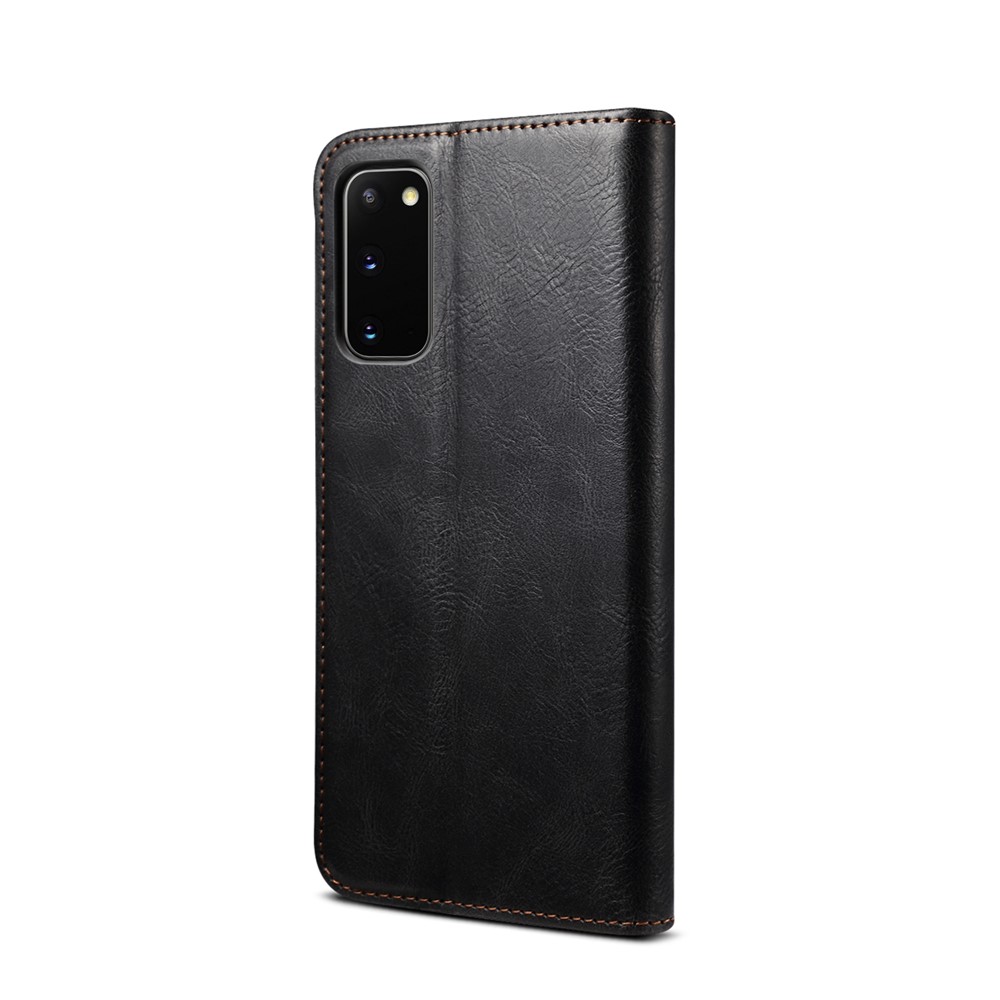 Waxy Crazy Horse Texture Leather Phone Cover Case for Samsung Galaxy S20 FE/S20 Fan Edition/S20 FE 5G/S20 Fan Edition 5G/S20 Lite - Black-3