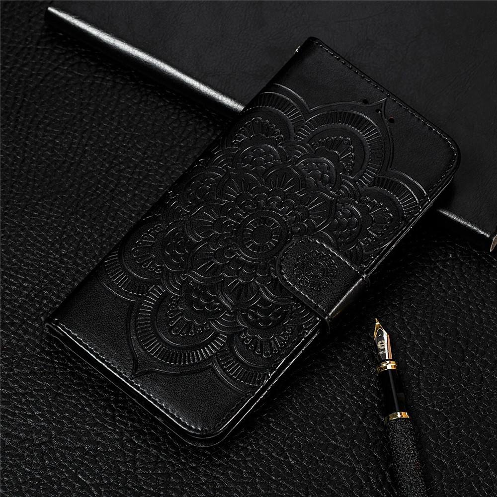 Imprint Mandala Flower Leather Protective Cover for Samsung Galaxy S20 FE/S20 Fan Edition/S20 FE 5G/S20 Fan Edition 5G - Black-10
