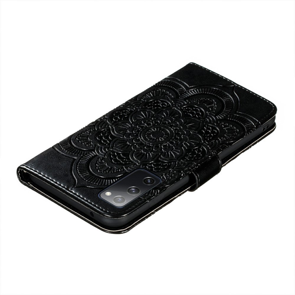 Imprint Mandala Flower Leather Protective Cover for Samsung Galaxy S20 FE/S20 Fan Edition/S20 FE 5G/S20 Fan Edition 5G - Black-7