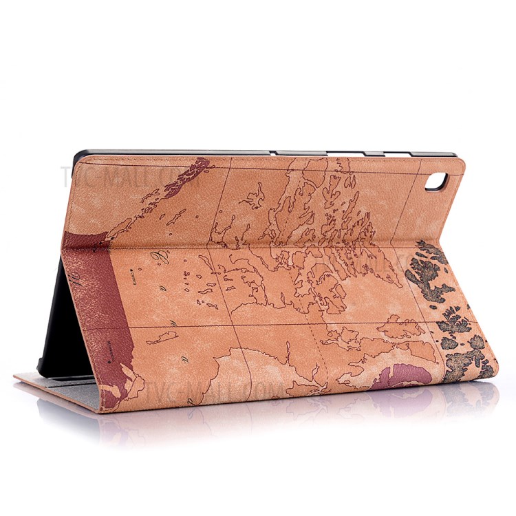 Map Pattern Printing Multiple Card Slots Leather Tablet Case for Samsung Galaxy Tab A7 10.4 (2020) - Brown-5