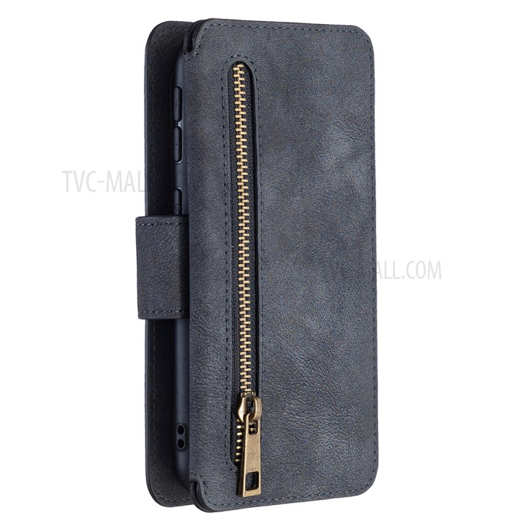 Detachable 2 in 1 Matte Surface Leather Wallet Stand Cell Phone Cover Case for Samsung Galaxy A40 - Black-3