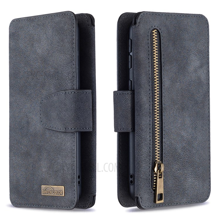 Detachable 2 in 1 Matte Surface Leather Wallet Stand Cell Phone Cover Case for Samsung Galaxy A40 - Black-4