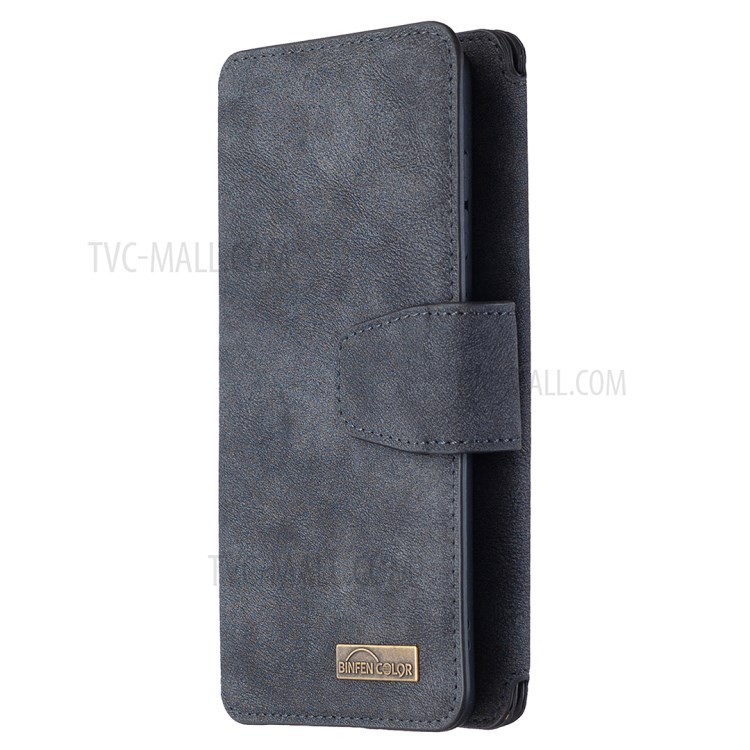 Matte Leather Wallet Stand Cell Phone Detachable 2 in 1 Cover Case for Samsung Galaxy A41 (Global Version) - Black-2