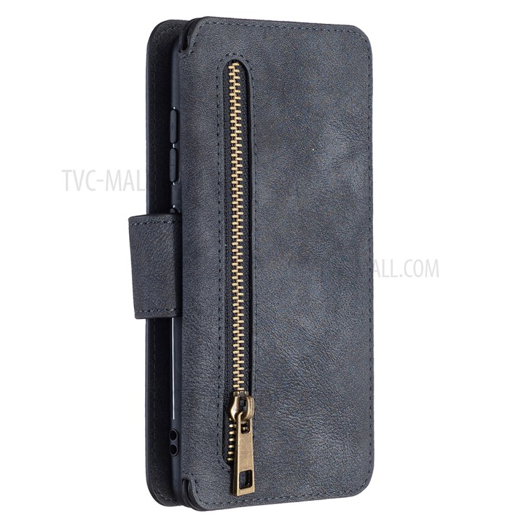 Matte Leather Wallet Stand Cell Phone Detachable 2 in 1 Cover Case for Samsung Galaxy A41 (Global Version) - Black-3