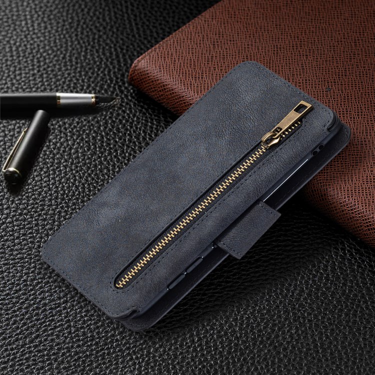 Matte Leather Wallet Stand Cell Phone Detachable 2 in 1 Cover Case for Samsung Galaxy A41 (Global Version) - Black-8