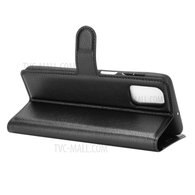 Litchi Texture Wallet Stand Leather Protector Cover for Samsung Galaxy M51 - Black-5