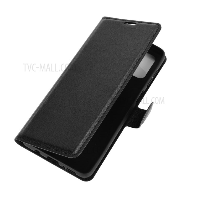 Litchi Texture Wallet Stand Leather Protector Cover for Samsung Galaxy M51 - Black-7