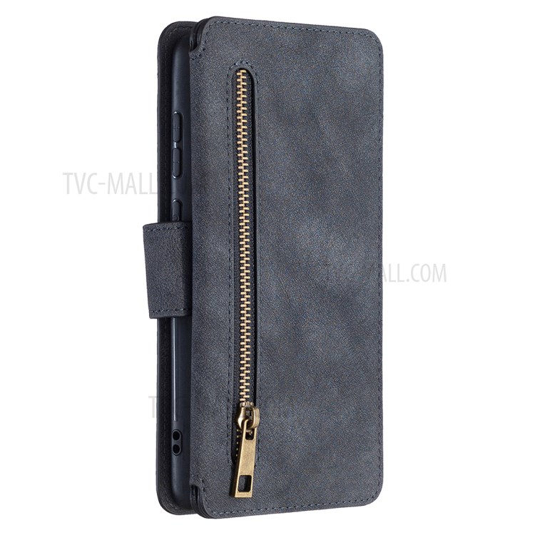 Detachable 2 in 1 Matte Surface PU Leather Zippered Wallet Cell Phone Cover Case for Samsung Galaxy A81/Note 10 Lite - Black-3