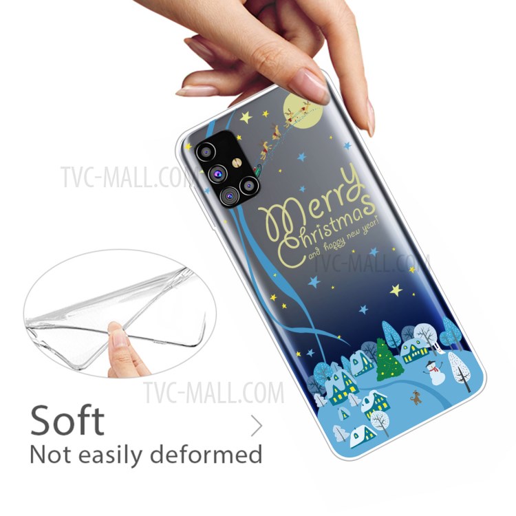 Merry Christmas Theme Patterned Soft TPU Case for Samsung Galaxy M51 International Edition - Christmas Eve-3