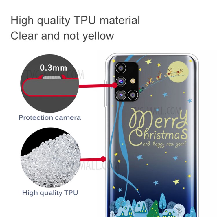 Merry Christmas Theme Patterned Soft TPU Case for Samsung Galaxy M51 International Edition - Christmas Eve-4